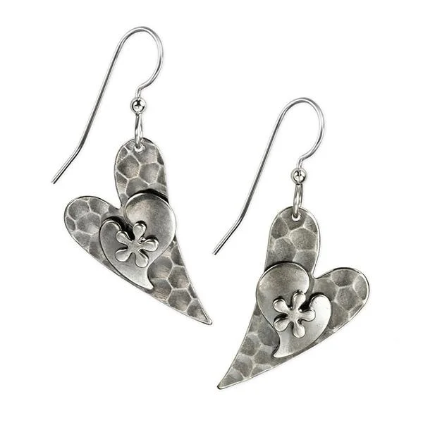 Eco-Friendly Sustainable Jewelry For Conscious Buyers Silver Forest Earrings Silver Modern Stamped Heart Eco-Friendly Sustainable Jewelry For Conscious Buyers Silver Forest Earrings Silver Modern Stamped Heart