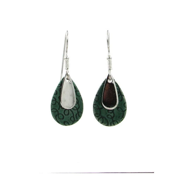 Timeless Jewelry, Timeless Savings – Don't Wait Silver Forest Green Layered Tears Earrings Timeless Jewelry, Timeless Savings – Don't Wait Silver Forest Green Layered Tears Earrings