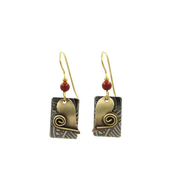 Big Savings On Your Favorite Jewelry Pieces Silver Forest Heart W/Coil On Rectangle Earrings Big Savings On Your Favorite Jewelry Pieces Silver Forest Heart W/Coil On Rectangle Earrings