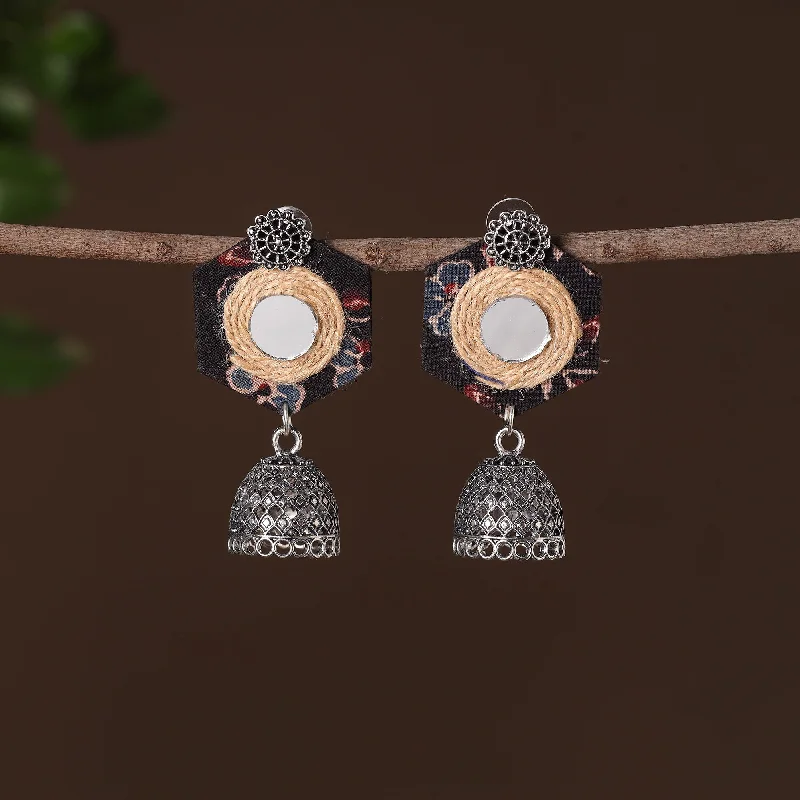 Celebrate Every Occasion With Sparkling Savings Trisha German Silver Jute Fabart Jhumki Earrings Celebrate Every Occasion With Sparkling Savings Trisha German Silver Jute Fabart Jhumki Earrings