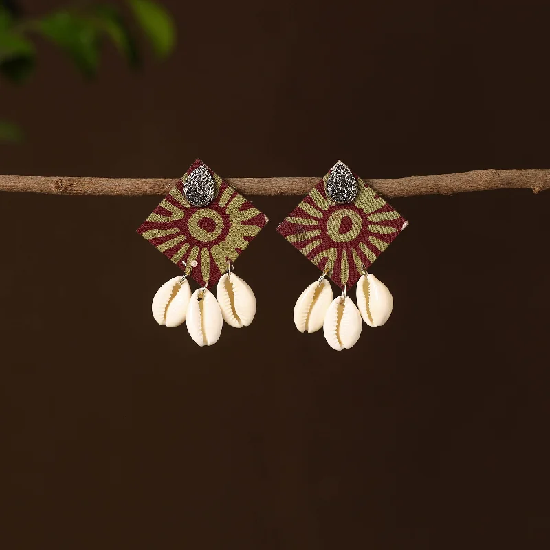 Trendy Minimalist Jewelry For Everyday Wear Zaheen Fabart Shell Work Earrings