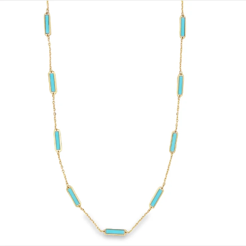 Stunning Statement Jewelry, Unbeatable Discounts 14K Enamel Bar Necklace