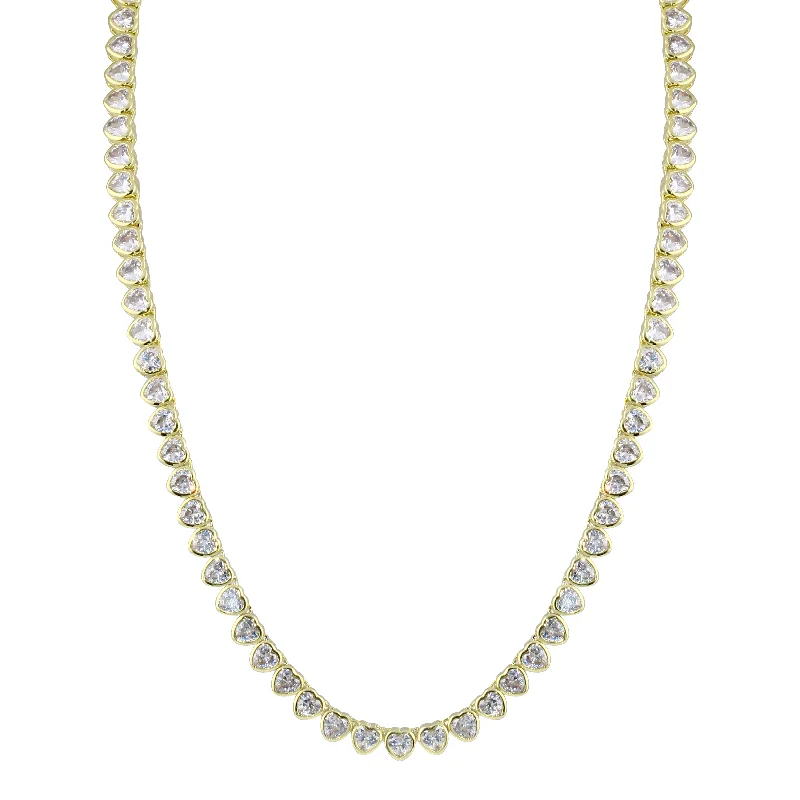 Elegant Jewelry Styles At Budget-Friendly Prices Bezel Heart Tennis Necklace
