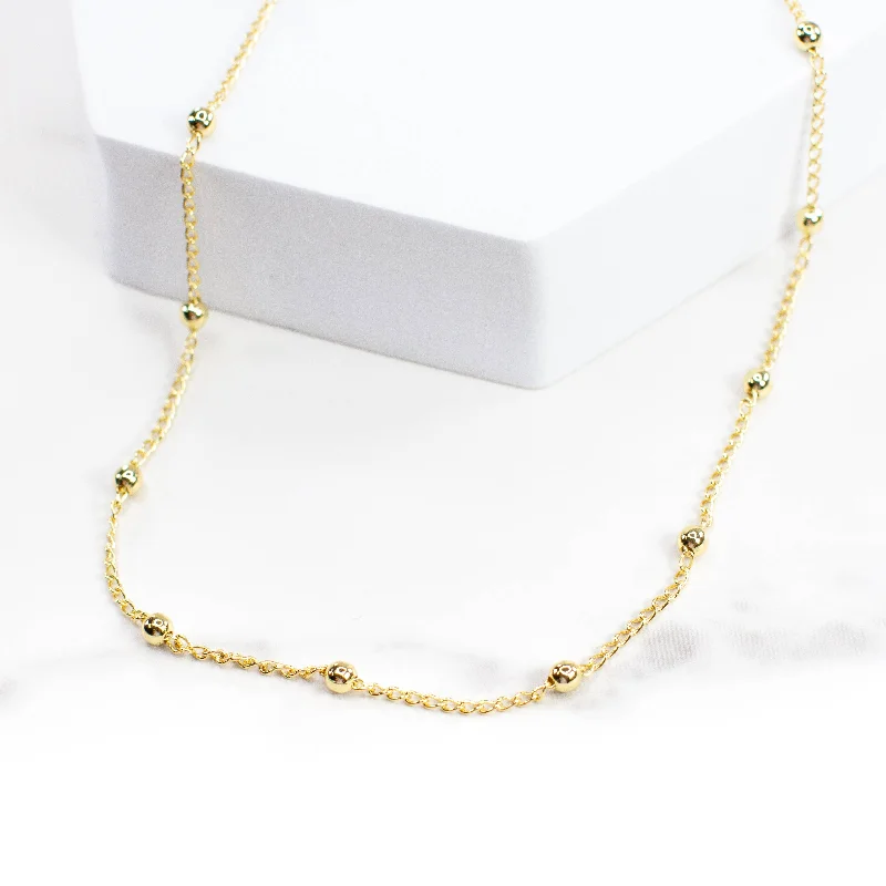 Exclusive Gemstone Jewelry At Special Prices Chain Necklace with Gold bead necklace