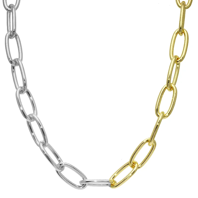 Fashion-Forward Jewelry At Incredible Prices Chunky Two Tone Link Round Chain