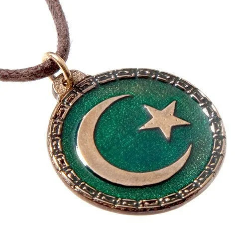 Huge Savings On Timeless Jewelry Collections Crescent Moon and Star Green Enamel Pendant Necklace on Adjustable Natural Fiber Cord Huge Savings On Timeless Jewelry Collections Crescent Moon and Star Green Enamel Pendant Necklace on Adjustable Natural Fiber Cord