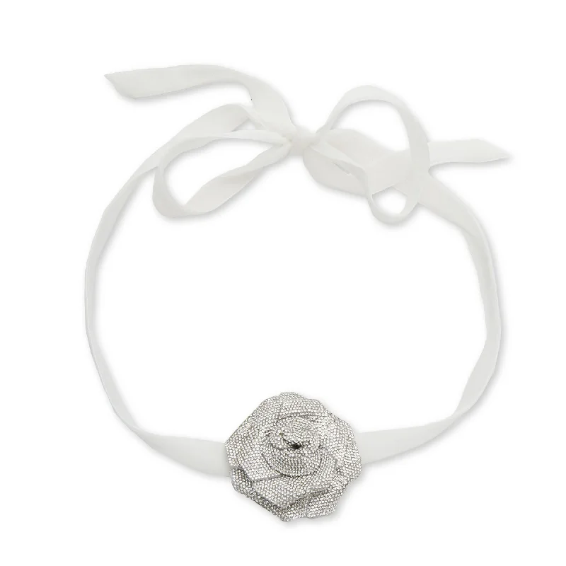 Sparkle In Style With Our Best Jewelry Deals CRYSTAL PAVE ROSE CHOKER
