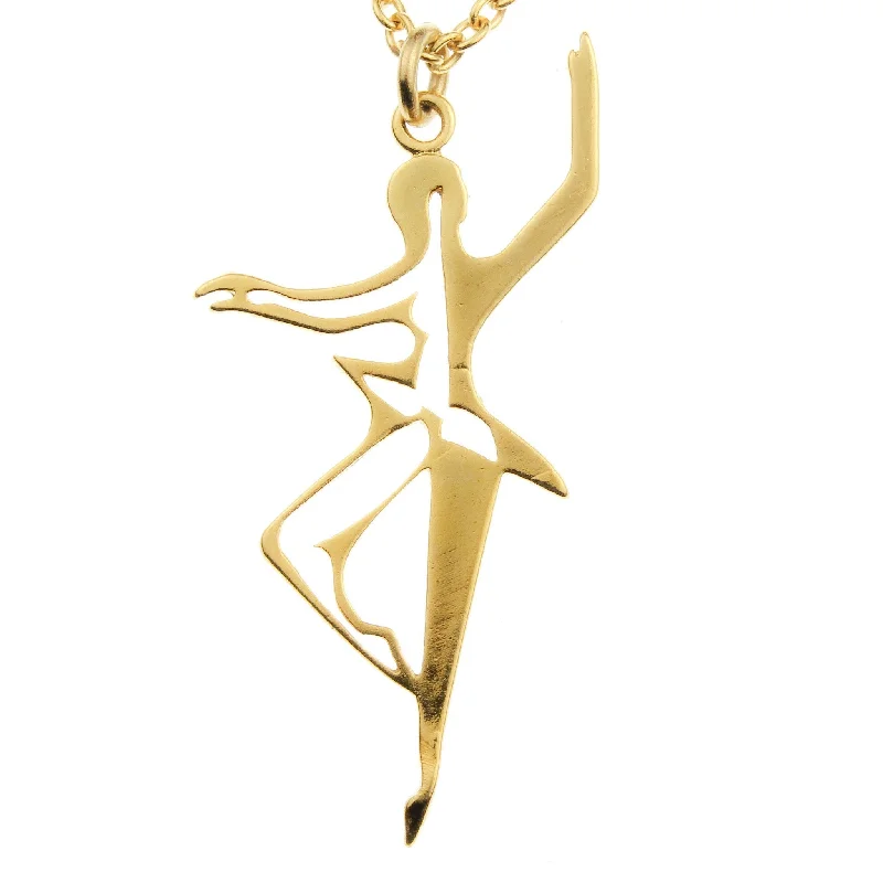 Exclusive Jewelry Offers – Shine For Less Dancing for Peace Filigree Gold-dipped Pendant Necklace on 18" Rolo Chain