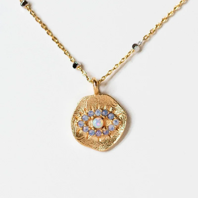 Last Chance To Shop High-End Jewelry At Markdown Prices Daydreamer Evil Eye Necklace with Opal