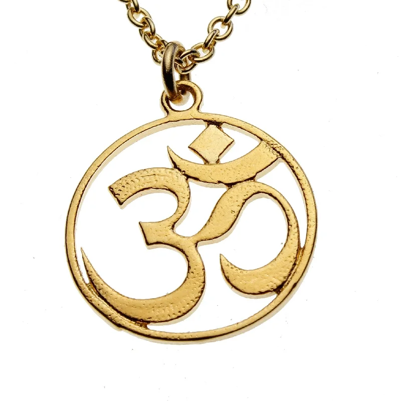 Personalized Jewelry Sale – Meaningful Gifts At Great Prices Delicate Om Gold-dipped Necklace on 18" Rolo Chain Personalized Jewelry Sale – Meaningful Gifts At Great Prices Delicate Om Gold-dipped Necklace on 18" Rolo Chain