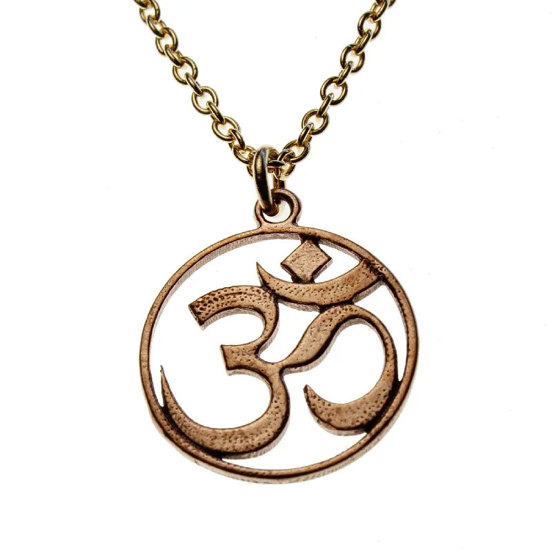 Fashion-Forward Jewelry At Incredible Prices Delicate Om Peace Bronze Pendant Necklace on 18" Rolo Chain Fashion-Forward Jewelry At Incredible Prices Delicate Om Peace Bronze Pendant Necklace on 18" Rolo Chain