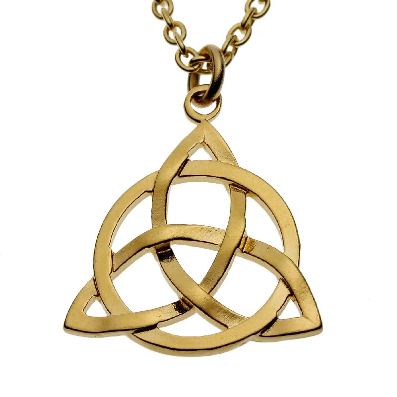 Limited-Time Offer On Elegant Jewelry Pieces Delicate Triquetra Trinity Knot Gold-dipped Pendant Necklace on 18" Rolo Chain Limited-Time Offer On Elegant Jewelry Pieces Delicate Triquetra Trinity Knot Gold-dipped Pendant Necklace on 18" Rolo Chain