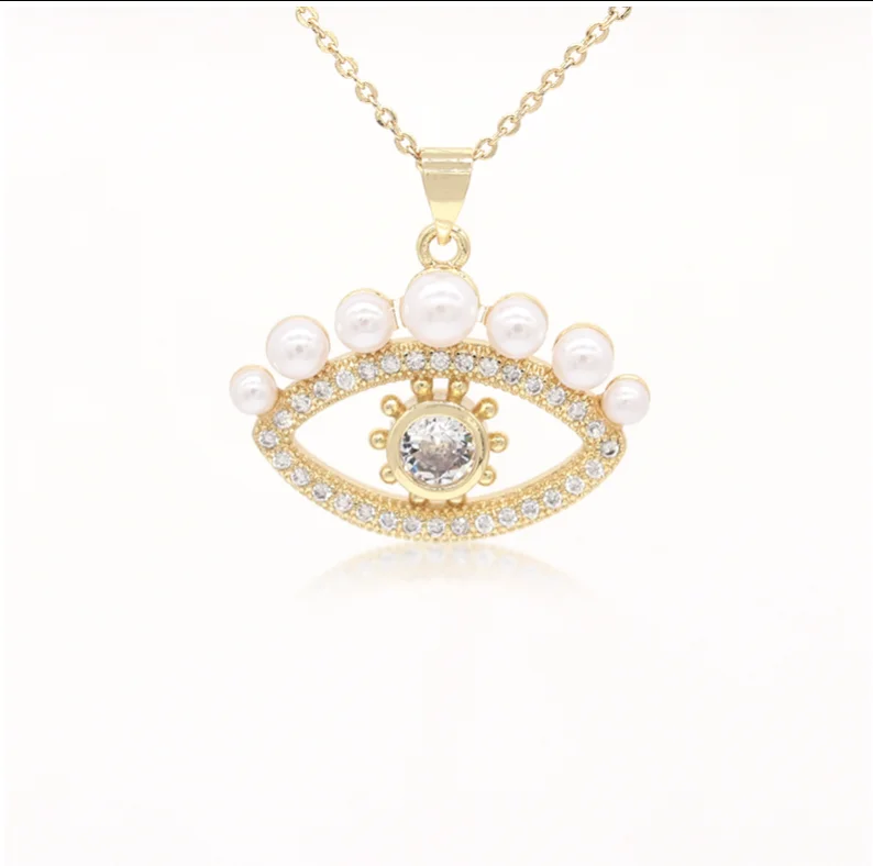 The Perfect Jewelry Piece At The Perfect Price Eye Pearl Simulated Diamond Necklace