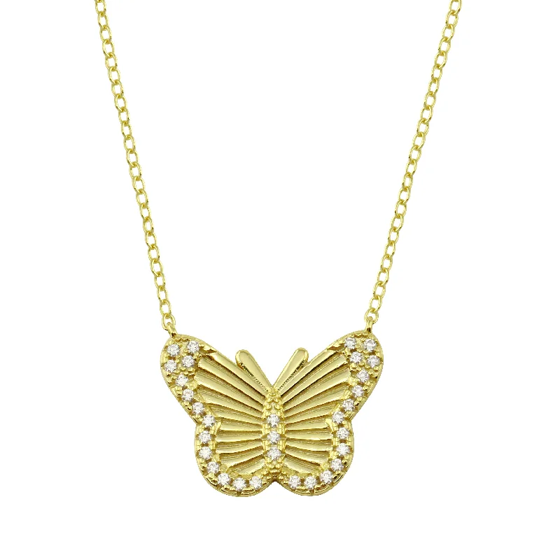 High-End Sparkle, Low-End Prices – Jewelry Sale Live Fluted Butterfly Necklace