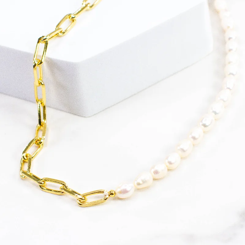 Buy More, Save More – Special Jewelry Discounts Fresh water Pearl and Chain link Necklace Buy More, Save More – Special Jewelry Discounts Fresh water Pearl and Chain link Necklace