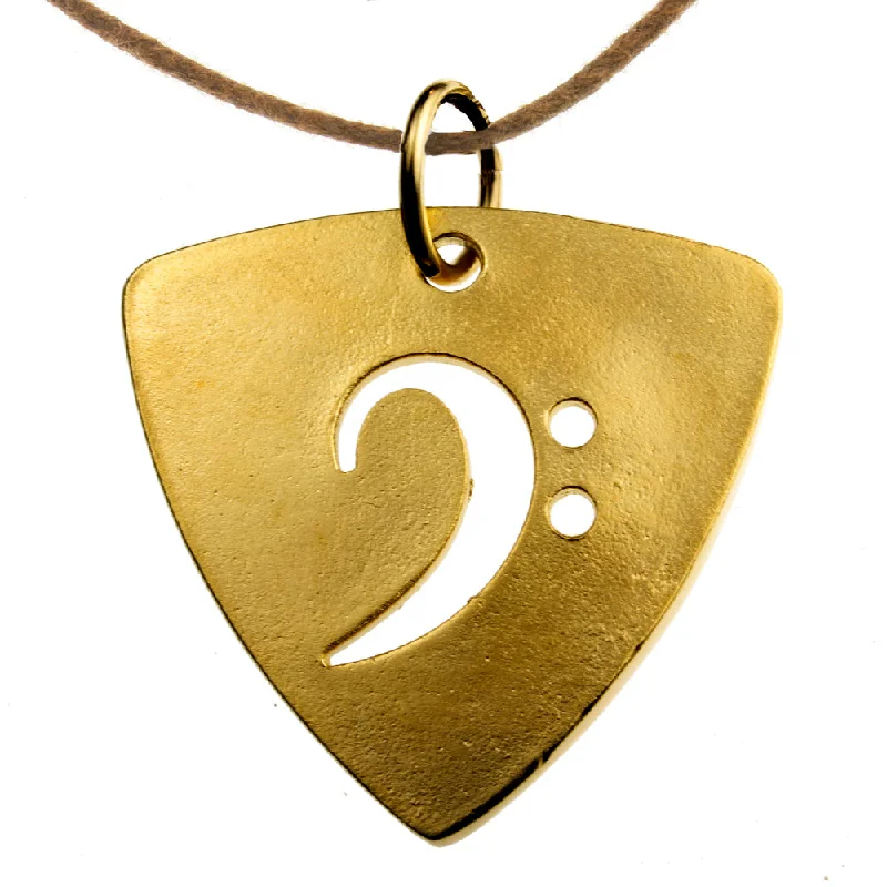 Special Deals On Handcrafted And Designer Jewelry Bass Pick Gold-Dipped Pendant Necklace on Adjustable Natural Fiber Cord Special Deals On Handcrafted And Designer Jewelry Bass Pick Gold-Dipped Pendant Necklace on Adjustable Natural Fiber Cord