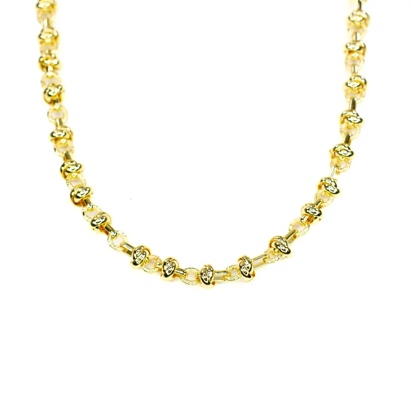 Clearance Sale On High-End Jewelry Collections Gold round beaded chainlink necklace