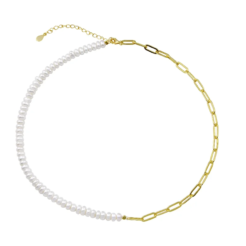Special Sale On Handcrafted Jewelry – Shop Today Half Paperclip Pearl Choker