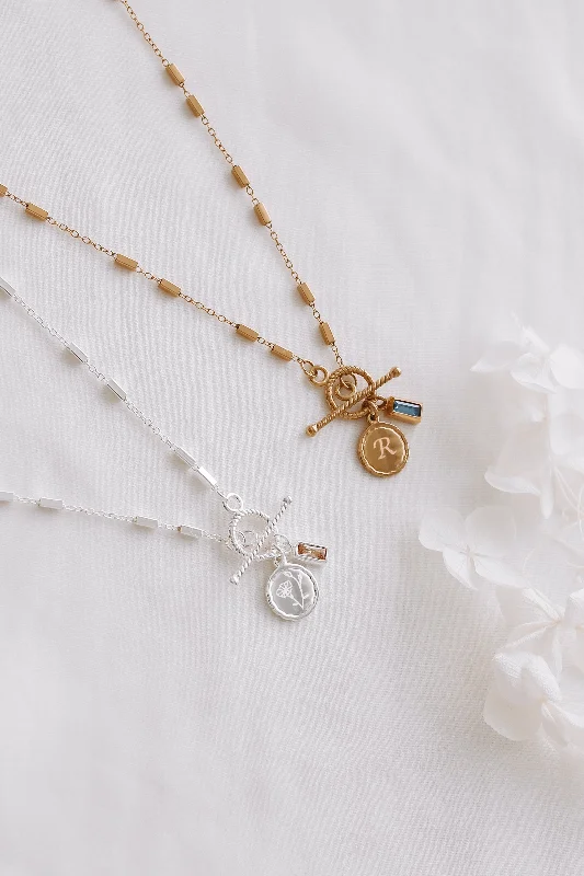 Get Ready To Sparkle – Special Jewelry Discounts Hallie - Stainless Steel Monogram Necklace
