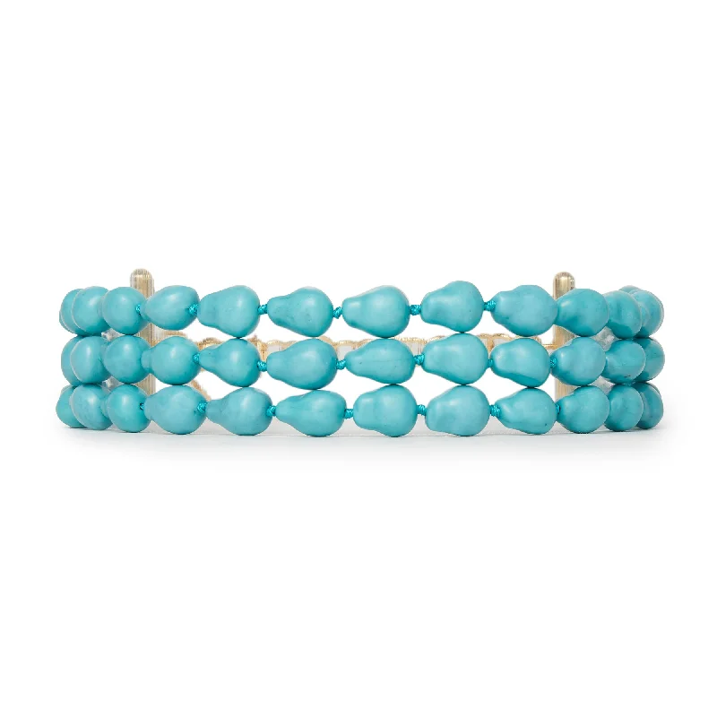 Special Offers On Handcrafted And Designer Jewelry TURQUOISE TRIPLE ROW DIANA CHOKER NECKLACE