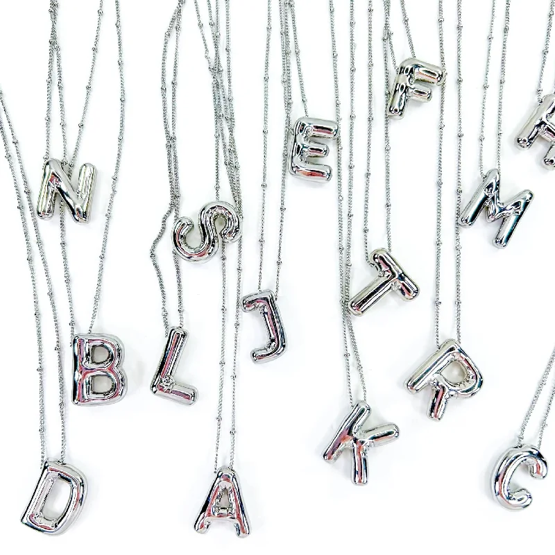Romantic Heart-Shaped Jewelry For Special Gifts Initial Balloon Bubble Necklace