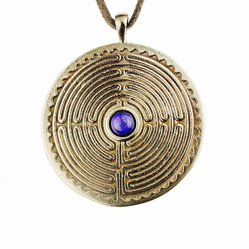 Sparkle More For Less – Jewelry Sale Happening Now Labyrinth Peace Bronze Pendant Necklace with 6mm Lapis Lazuli Gemstone on Adjustable Natural Fiber Cord Sparkle More For Less – Jewelry Sale Happening Now Labyrinth Peace Bronze Pendant Necklace with 6mm Lapis Lazuli Gemstone on Adjustable Natural Fiber Cord