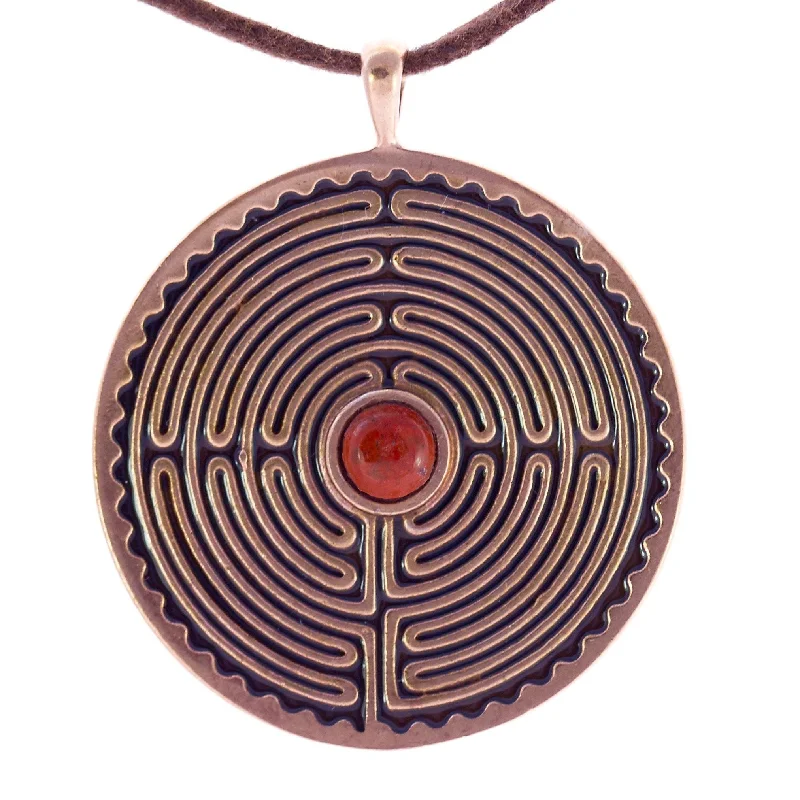 Gorgeous Jewelry, Limited-Time Savings Labyrinth Peace Bronze Pendant Necklace w/Jasper Gemstone on Natural Fiber Cord Gorgeous Jewelry, Limited-Time Savings Labyrinth Peace Bronze Pendant Necklace w/Jasper Gemstone on Natural Fiber Cord