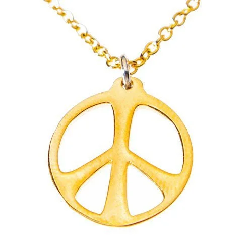 Flash Jewelry Sale – Get Stunning Pieces At Low Prices Medium Peace Symbol Gold-dipped Necklace on 18" Rolo Chain Flash Jewelry Sale – Get Stunning Pieces At Low Prices Medium Peace Symbol Gold-dipped Necklace on 18" Rolo Chain