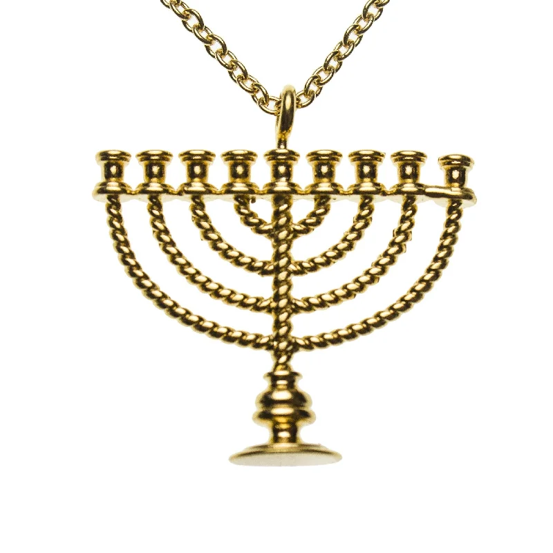 Jewelry Sale Alert – Shop Timeless Elegance Today Menorah Gold-dipped Pendant Necklace on 20" Rolo Chain Jewelry Sale Alert – Shop Timeless Elegance Today Menorah Gold-dipped Pendant Necklace on 20" Rolo Chain