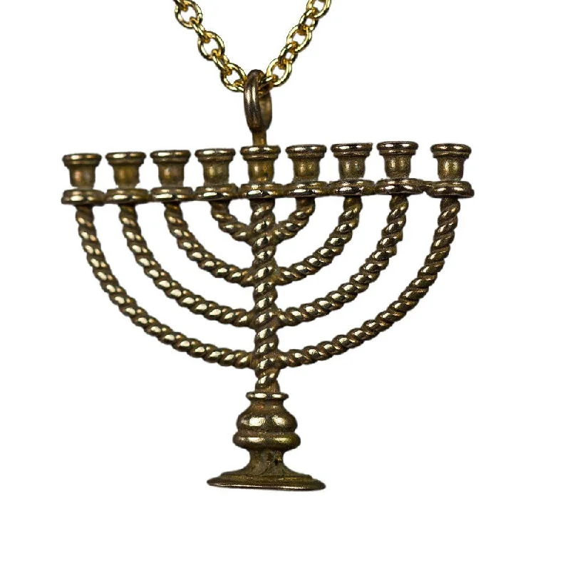 Save On Luxury Jewelry Pieces – Limited-Time Offers Menorah Peace Bronze Pendant Necklace on 20" Rolo Chain Save On Luxury Jewelry Pieces – Limited-Time Offers Menorah Peace Bronze Pendant Necklace on 20" Rolo Chain