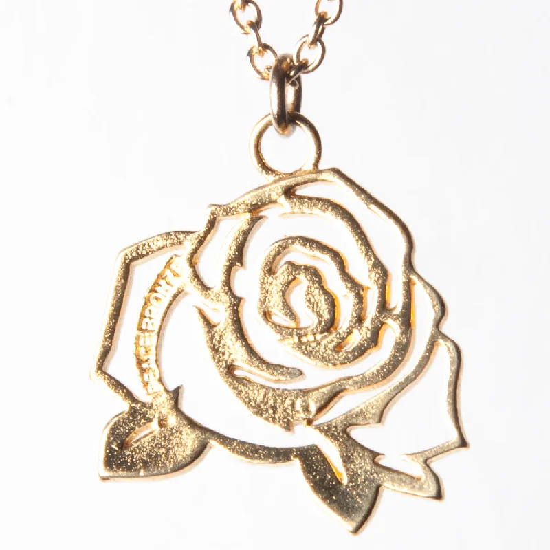 Get Ready To Sparkle – Special Jewelry Discounts Mighty Rose Necklace Gold-Dipped on Rolo Chain Get Ready To Sparkle – Special Jewelry Discounts Mighty Rose Necklace Gold-Dipped on Rolo Chain