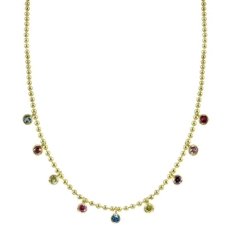 Sparkle For Less – Shop Our Limited-Time Jewelry Deals Multi Bezel Rainbow Necklace