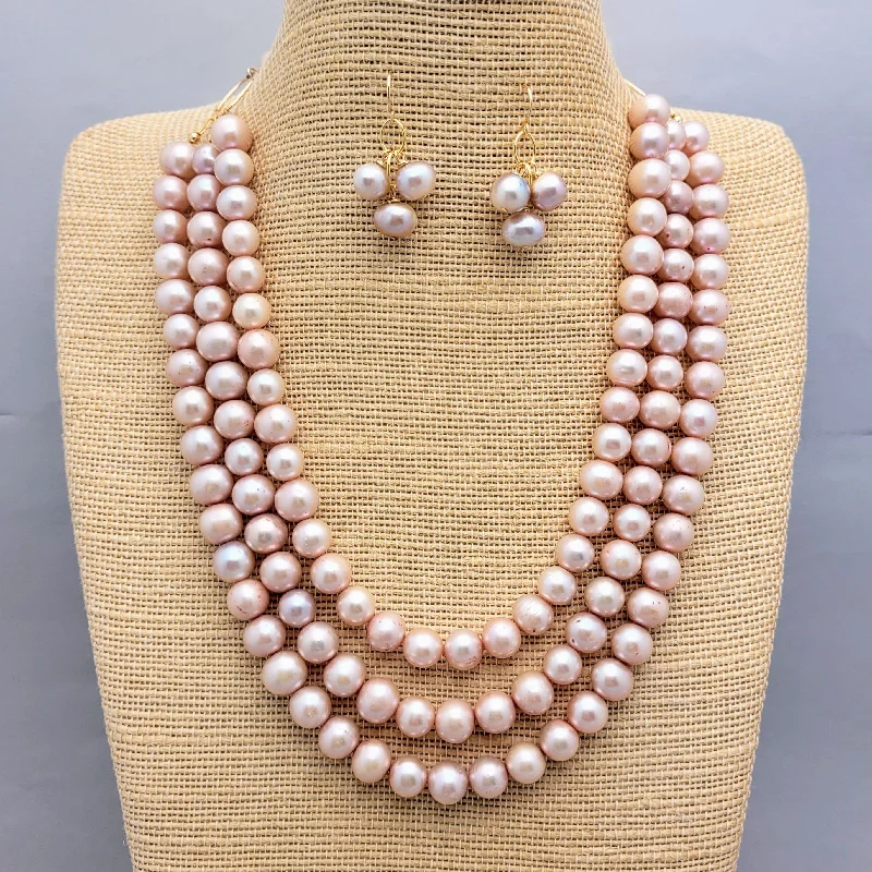 Shop Dazzling Jewelry With Special Promotional Discounts Multi Strand Freshwater Pearl Necklace and Earrings Set Shop Dazzling Jewelry With Special Promotional Discounts Multi Strand Freshwater Pearl Necklace and Earrings Set