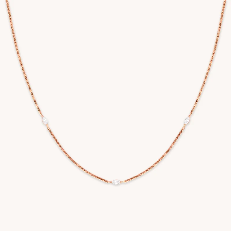 Affordable Glamour – Must-Have Jewelry At Special Rates Navette Crystal Necklace in Rose Gold