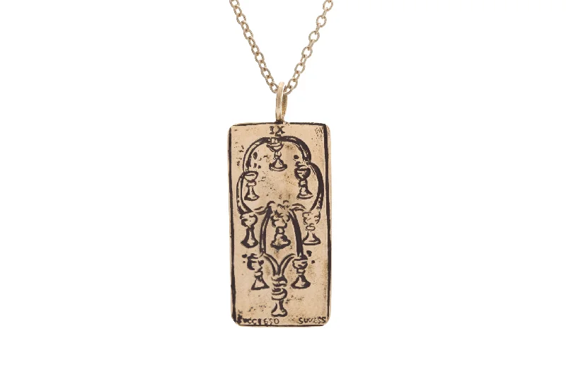 Exclusive Gemstone Jewelry Markdowns – Shop Now Nine of Cups Tarot Card Necklace