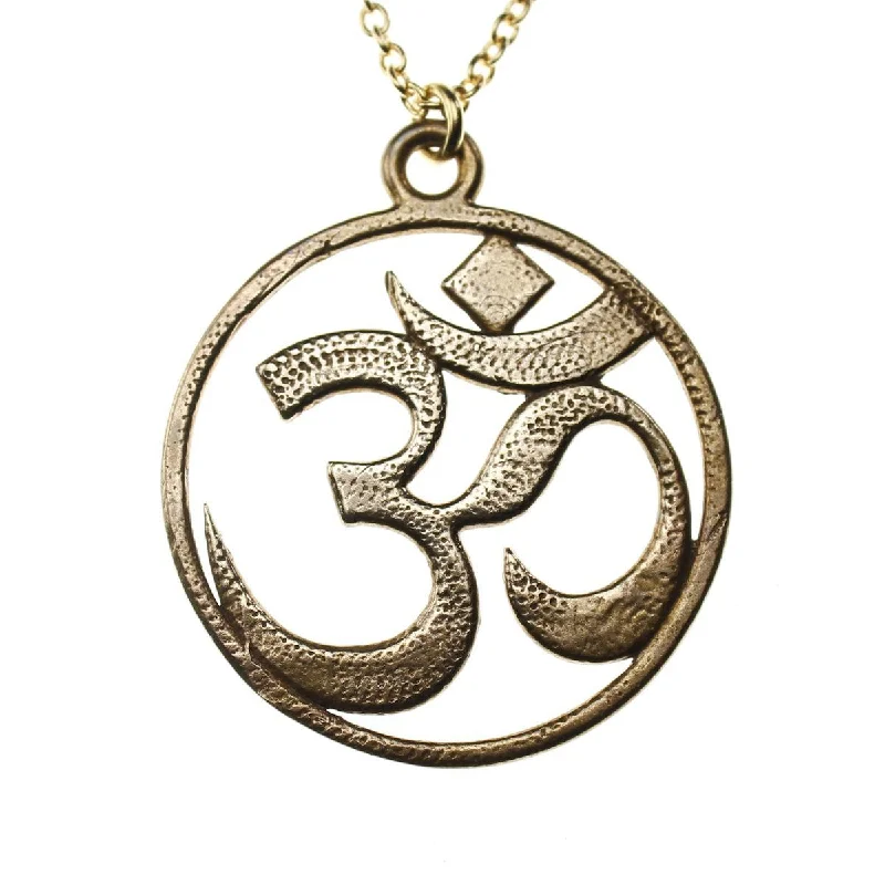 Shop Fine Jewelry With Amazing Deals Om Peace Bronze Pendant Necklace on 18" Rolo Chain Shop Fine Jewelry With Amazing Deals Om Peace Bronze Pendant Necklace on 18" Rolo Chain