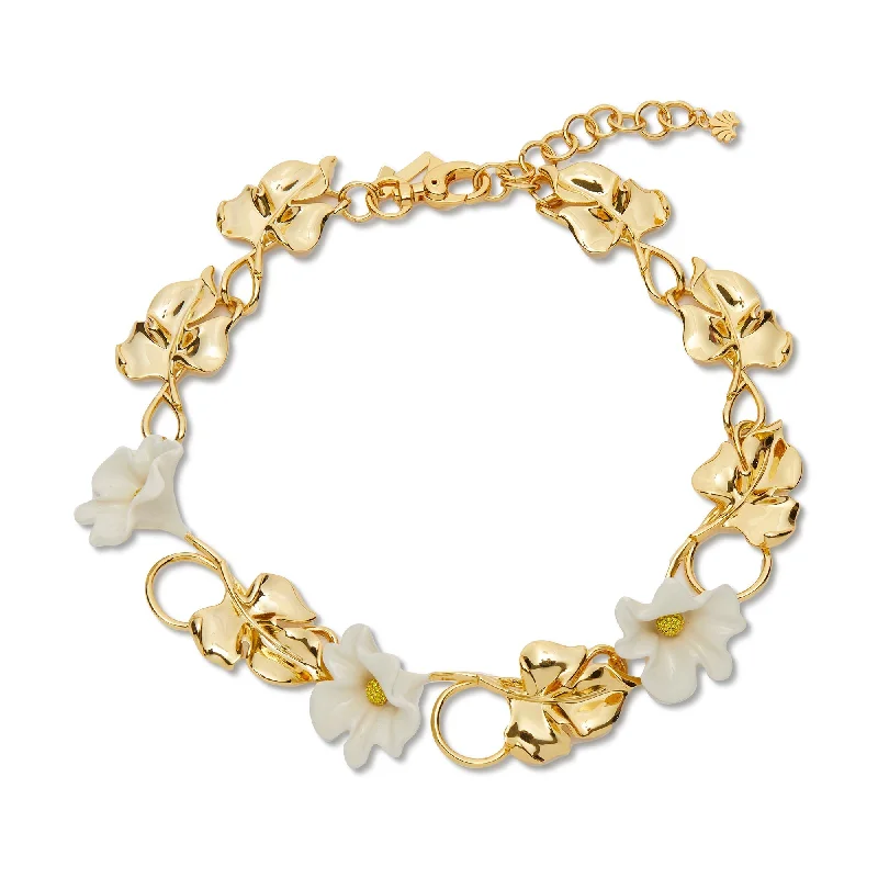 Versatile Layering Jewelry For Effortless Chic PEARL RUFFLED LILY COLLAR NECKLACE