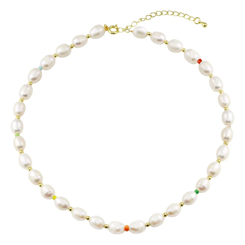 High-Quality Jewelry At A Fraction Of The Cost Rainbow Golden Pearl Choker
