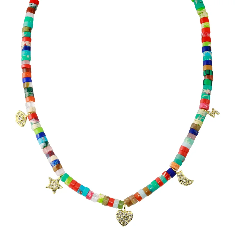 Shop Handcrafted Jewelry At Special Promotional Rates Rainbow Pukka Multi Charm Necklace Shop Handcrafted Jewelry At Special Promotional Rates Rainbow Pukka Multi Charm Necklace