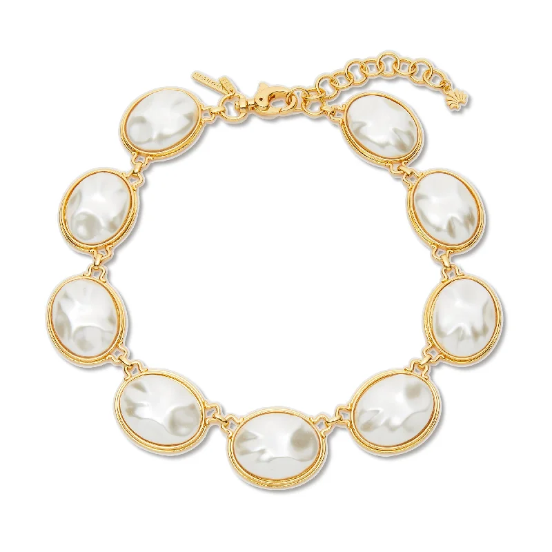 Delicate Crystal Jewelry For Sophisticated Charm PEARL REFLECTION COLLAR NECKLACE