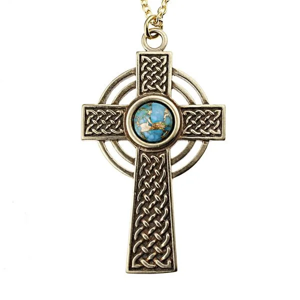 Affordable Elegance – Special Jewelry Sale Now Live Small Celtic Cross Necklace with 6mm Persian Blue Turquoise Copper Gemstone Affordable Elegance – Special Jewelry Sale Now Live Small Celtic Cross Necklace with 6mm Persian Blue Turquoise Copper Gemstone