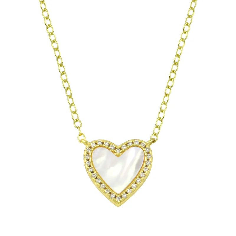 Seasonal Jewelry Deals – Elevate Your Style Small Pave Outline Stone Heart Necklace