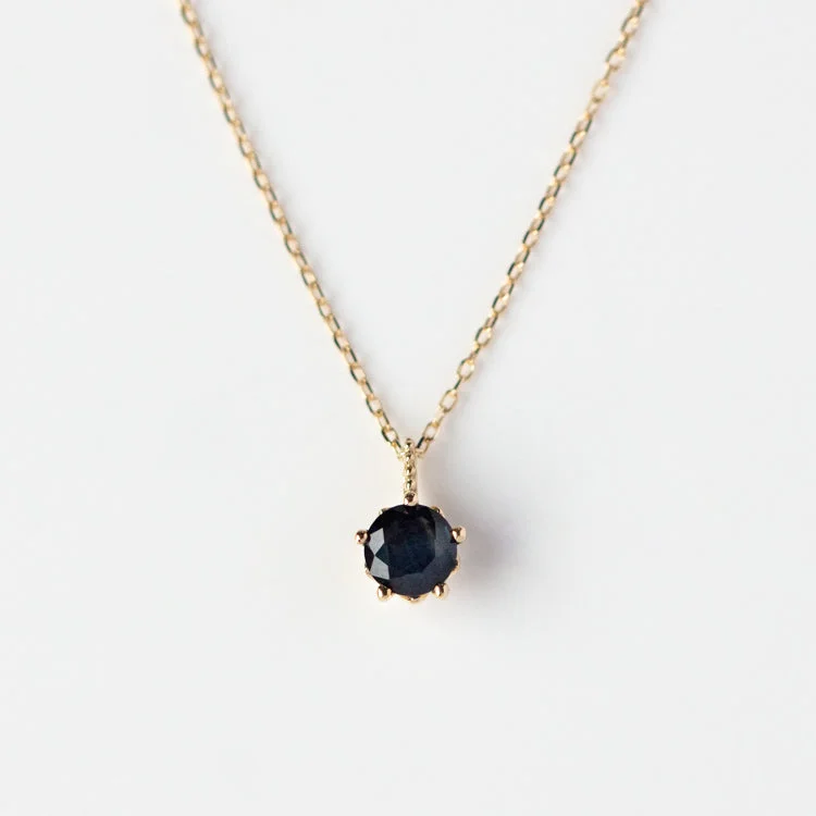 Big Savings On Your Favorite Jewelry Pieces Solid Gold Blue Sapphire New Moon Necklace for Intuition