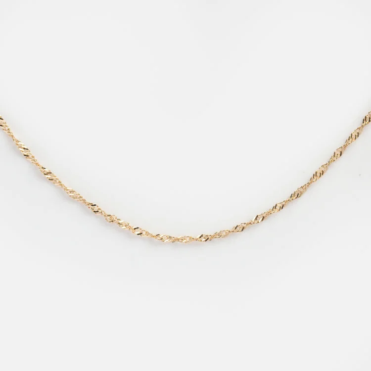 High-End Sparkle, Low-End Prices – Shop Now Solid Gold Twisted Chain Necklace