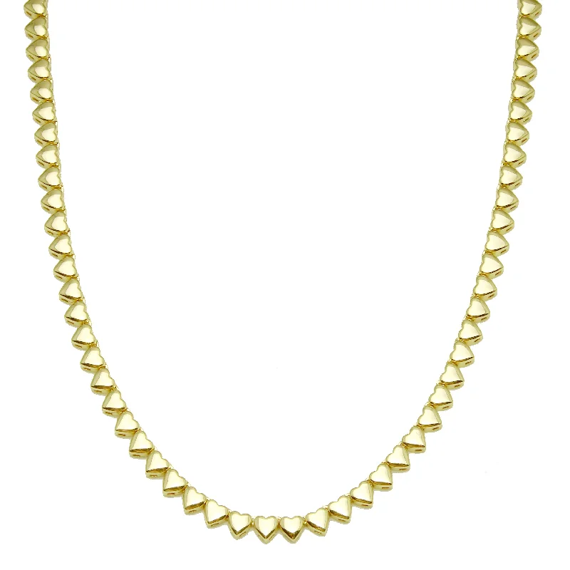 Trending Jewelry Styles Now At Limited-Time Discounts Solid Heart Tennis Necklace