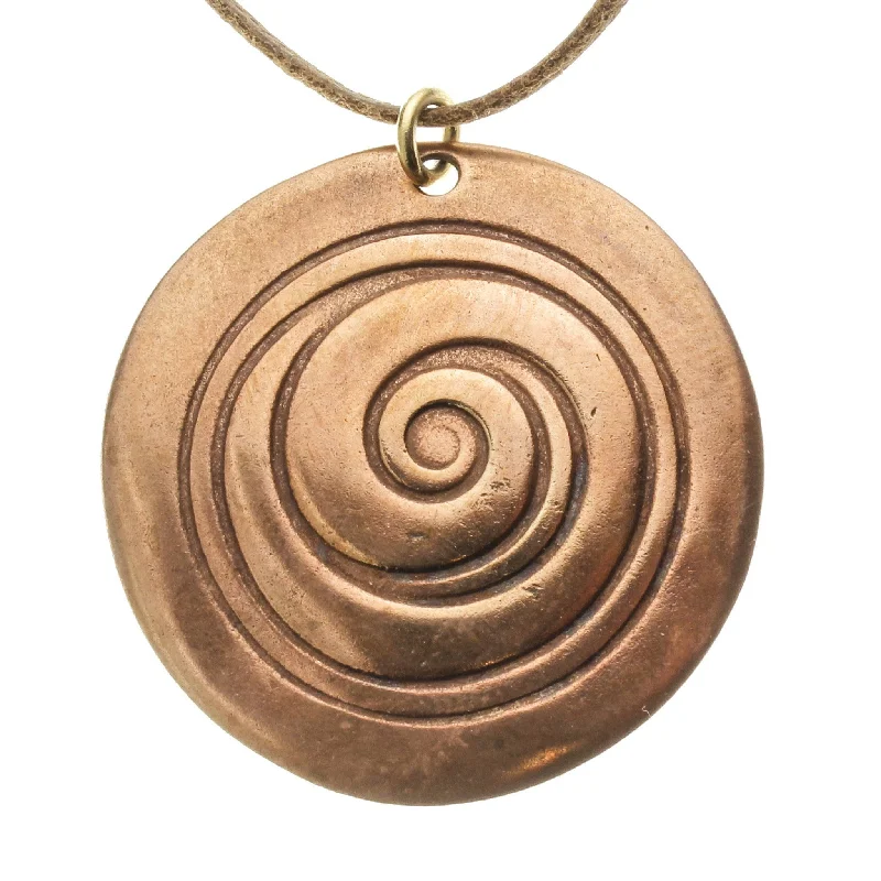 Sparkle For Less – Shop Our Limited-Time Jewelry Deals Spiral Peace Bronze Pendant Necklace on Adjustable Natural Fiber Cord Sparkle For Less – Shop Our Limited-Time Jewelry Deals Spiral Peace Bronze Pendant Necklace on Adjustable Natural Fiber Cord