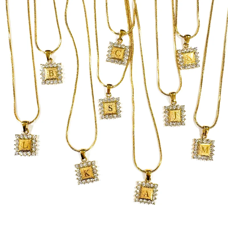 Big Savings On Your Favorite Jewelry Pieces Square Gold Filled Initial Necklace