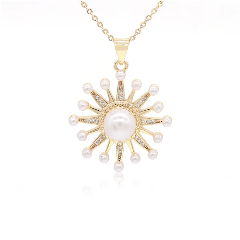 Exclusive Jewelry Offers – Shine For Less Star Burst Pearl Cz Necklace