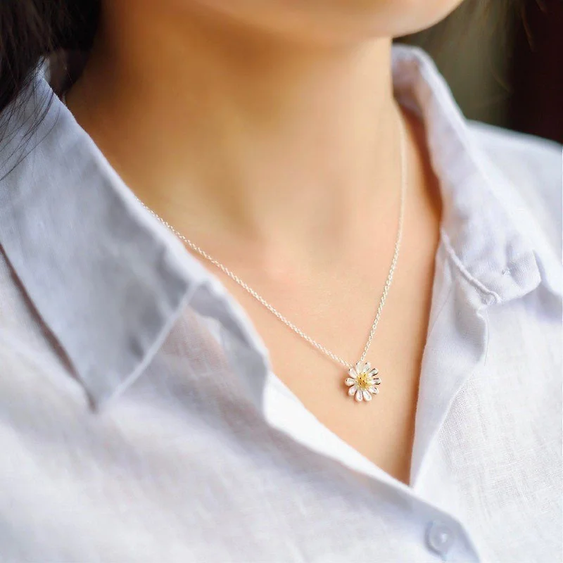 Shine Bright With Our Special Jewelry Promotions Sunflower Sterling Silver Necklace