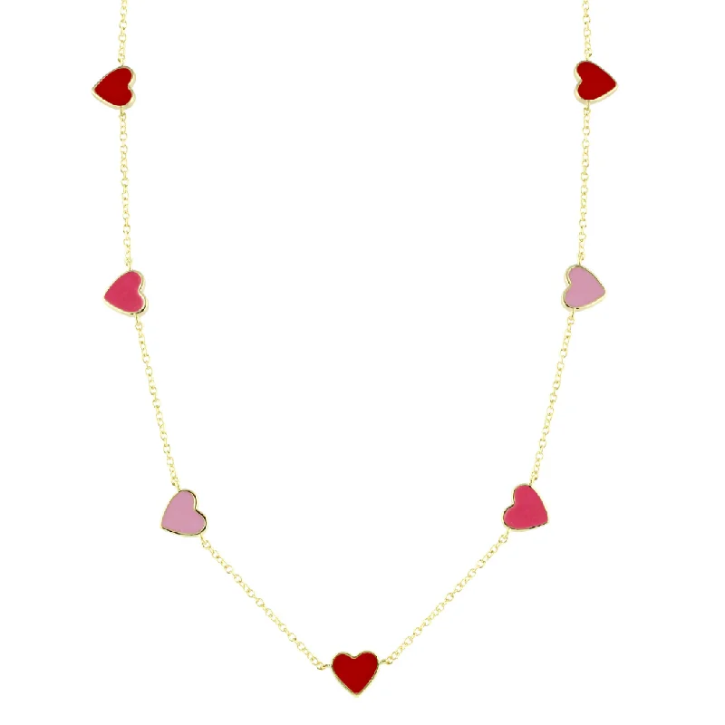 Discounted Jewelry For A Glamorous Look Sweetest Enamel Heart Necklace